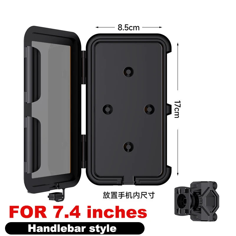Motorcycle Phone Holder Support Moto Bicycle Waterproof Case Handlebar Stand Case Mount Waterproof Scooter Motorbike Phone Bag Oasis Select for 7.4 inches
