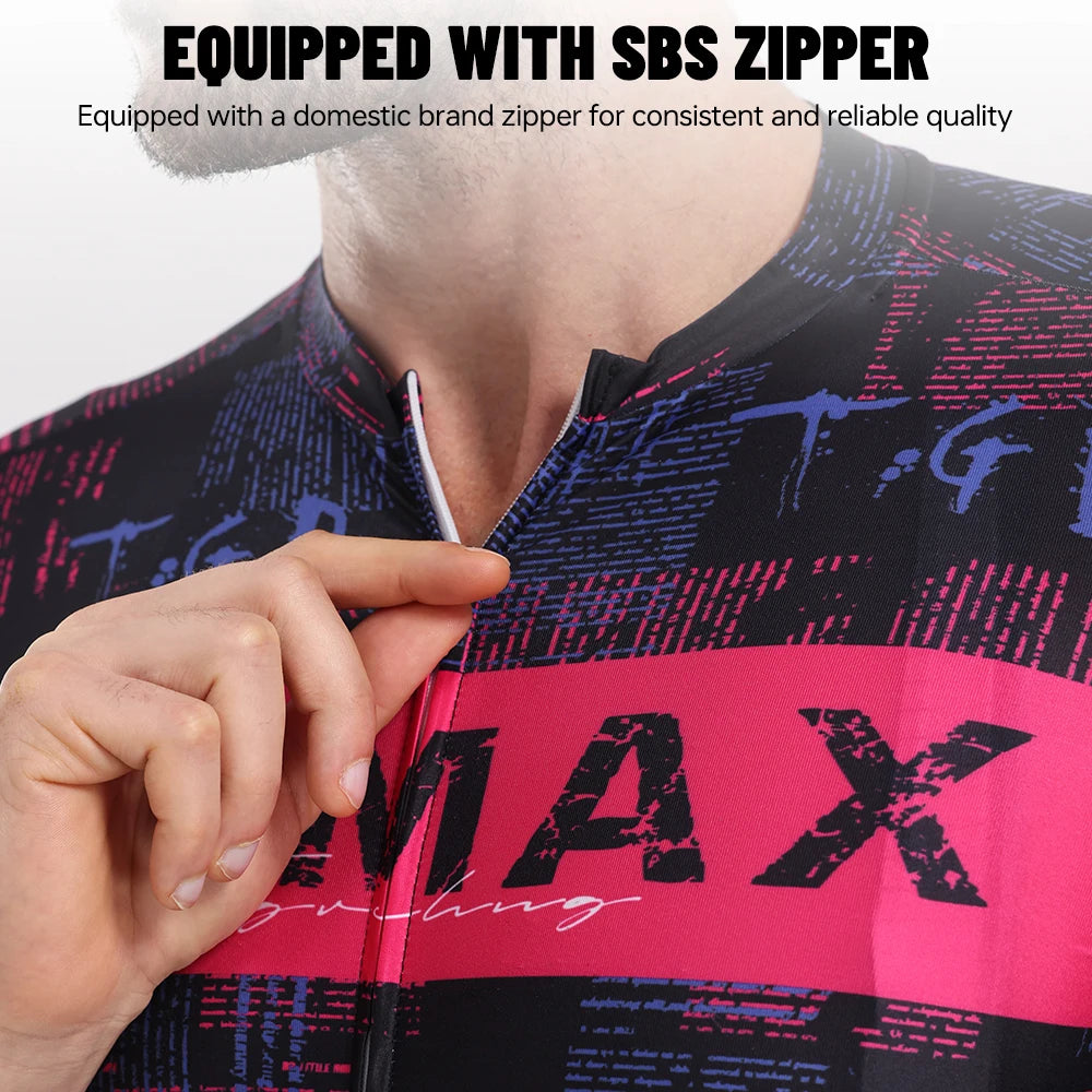 PHMAX Men Cycling Jersey Summer Cycling Short Sleeve Lightweight Breathable Road Bicycle Shirts Pro Race Slim MTB Jersey for Man Oasis Select