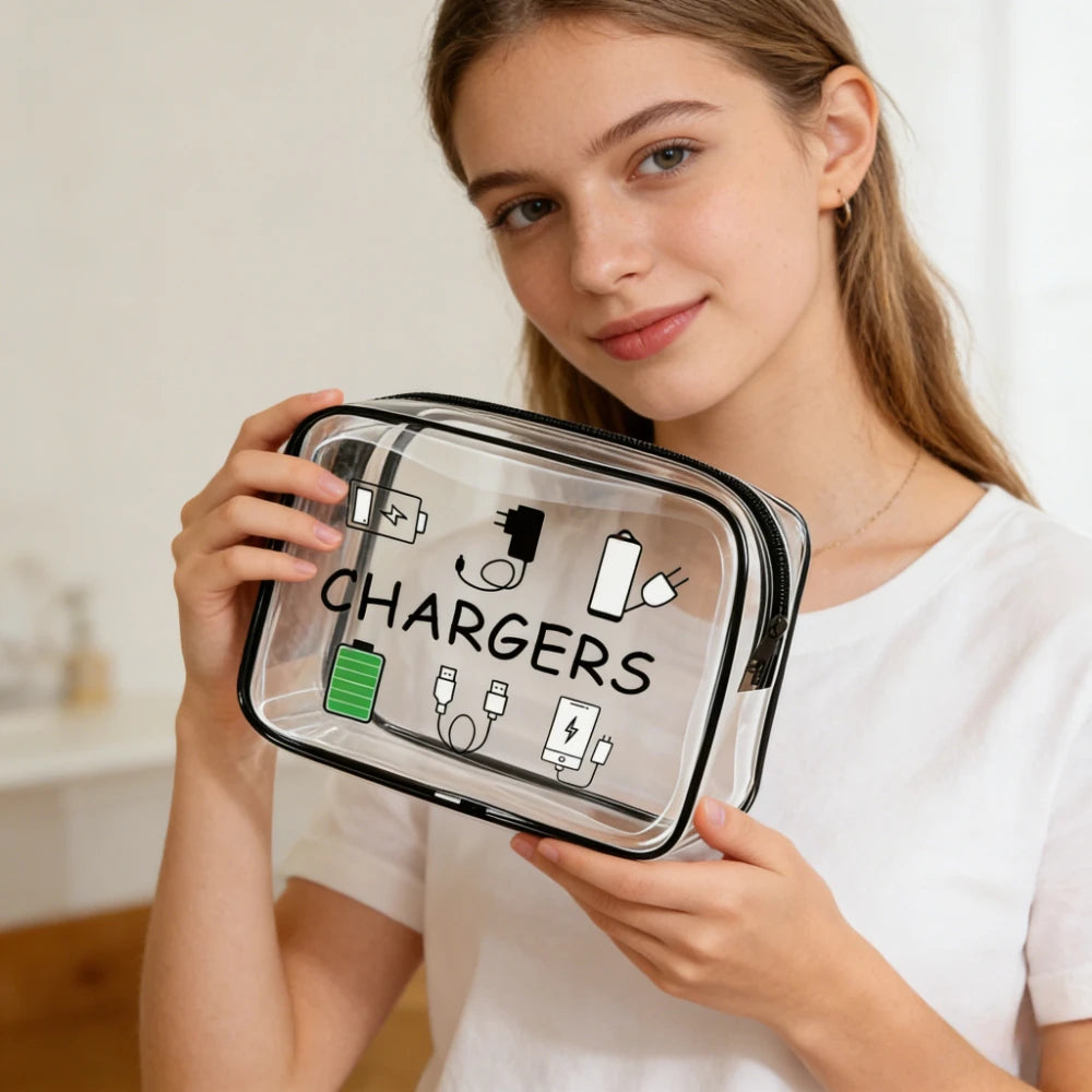 Large-capacity Travel Storage Bag Portable Cosmetic Bag Transparent Zipper Cosmetiquera Para Maquillaje Storage Bag Oasis Select