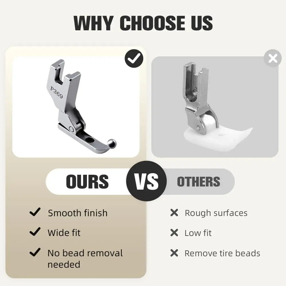 Steel Bead Sequin Special Presser Foot Bead-free P369 Sewing Presser Foot No Bead Tapping Easy to Use Fabric Presser Foot Oasis Select