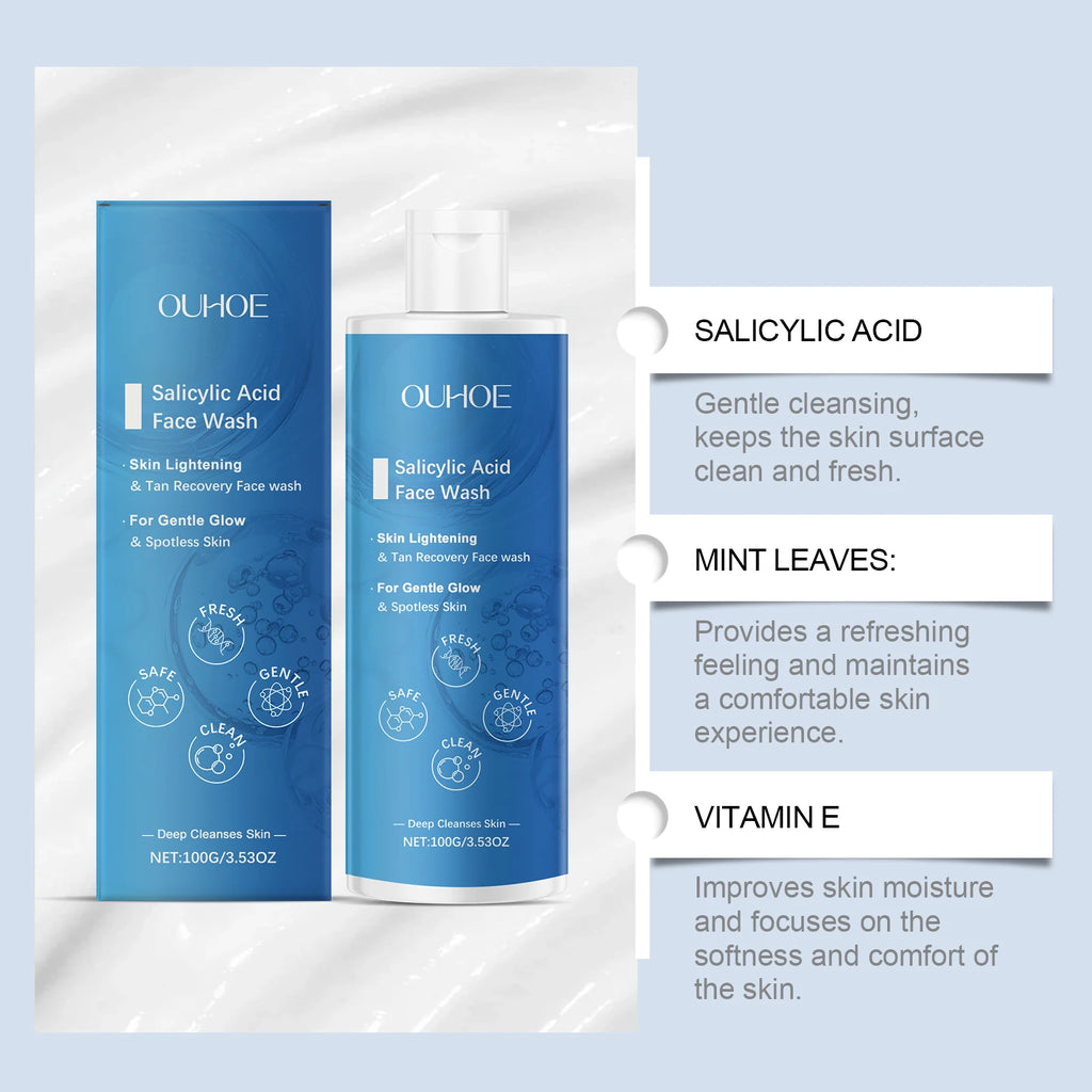 Salicylic Acid Facial Cleanser Acne Treatment Moisturizing Oil Control Skincare Face Wash Cleansing Pore Hydrating Skin Care Oasis Select