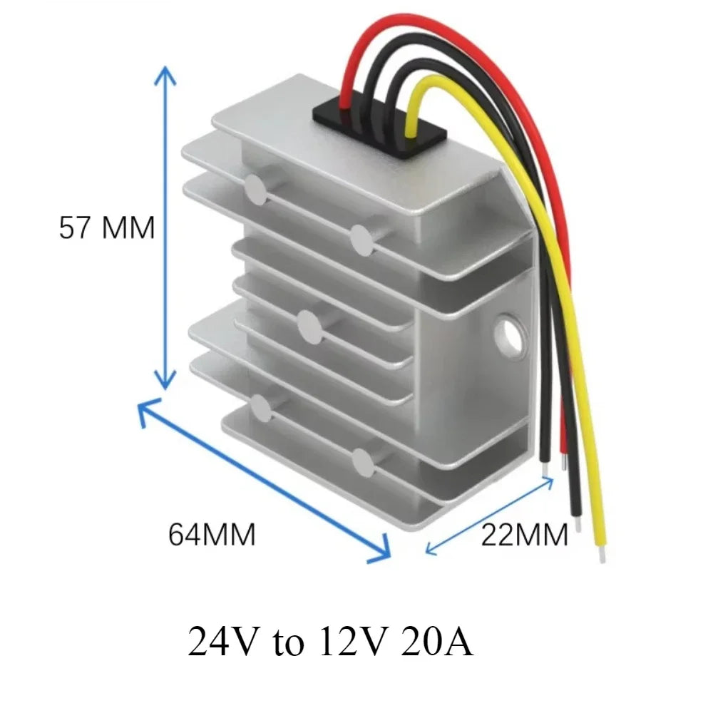 24 Volt to 12 Volt Step Down 24V to 12V 5A 8A 10A 20A Buck Module DC Converter Voltage Regulator for Cars Solar RoHS CE Oasis Select 24V to 12V 20A 24V 12V