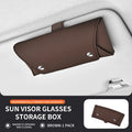 Car Sun Visor Magnetic Glasses Case | Faux Leather Organizer