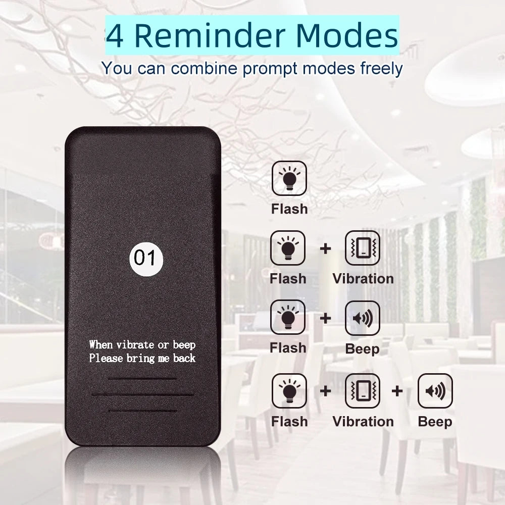VeFly 16-Pager Wireless Restaurant Calling System | Coaster Set