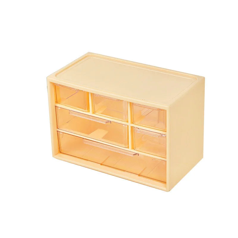 Dustproof Clear Plastic Desktop Mini Storage Box with Drawer – Transparent Organizer for Hair Clips, Jewelry, Keys Small Tools Oasis Select YELLOW