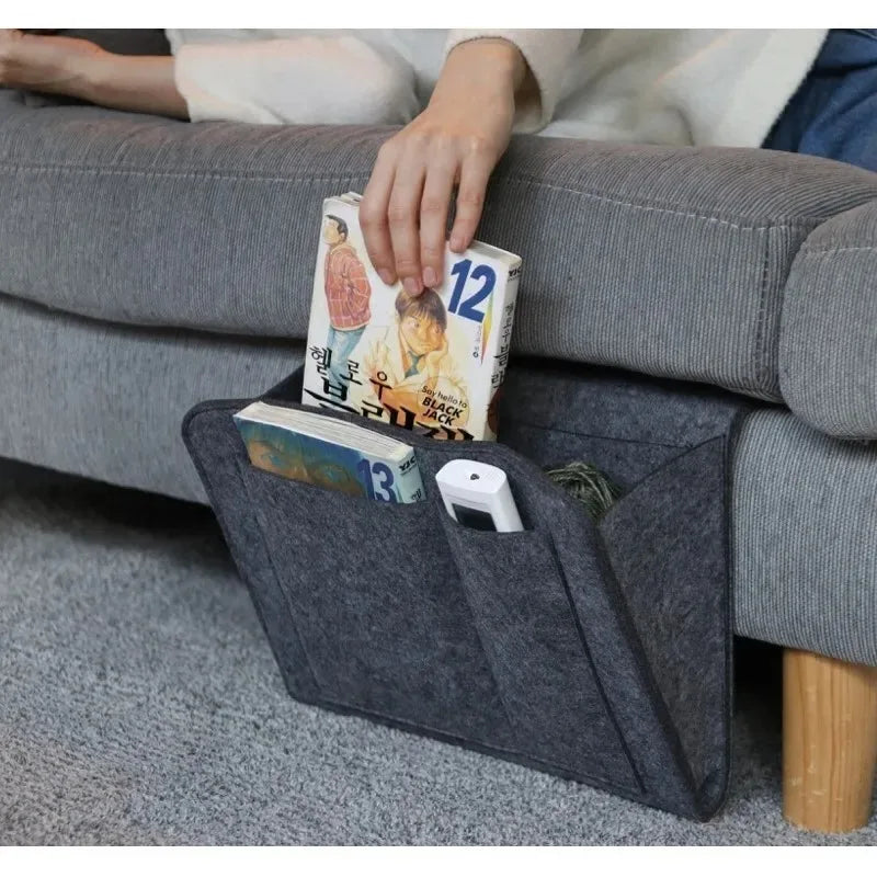 Felt Bedside Storage Organizer Anti-slip Bedside Bag Bed Sofa Side Hanging Couch Storage Remote Control Bed Holder Pockets Oasis Select