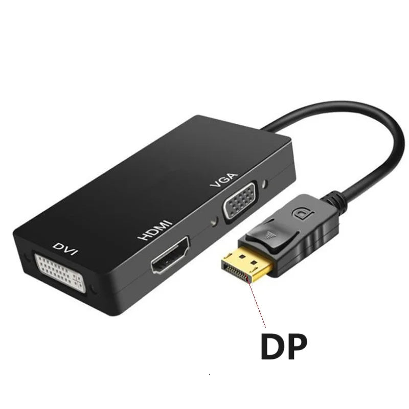 1080P Displayport DP TO HDMI-Compatible DVI VGA Adapter HUB For Projector TV Laptop PC Display Port Converter Connector cable Oasis Select DP
