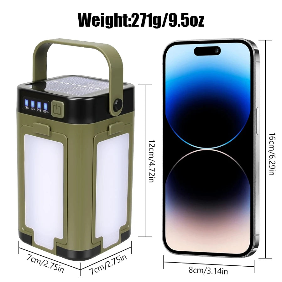 4-Leaf Folding LED Camping Lantern | Solar USB Rechargeable