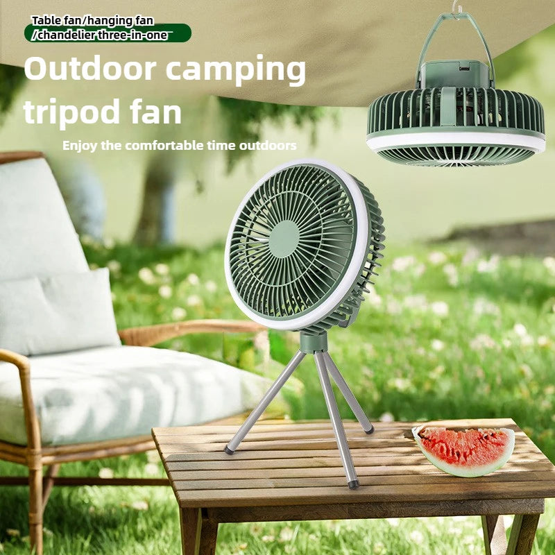 URGGU Rechargeable Camping Fan with LED Light | 3 Speeds