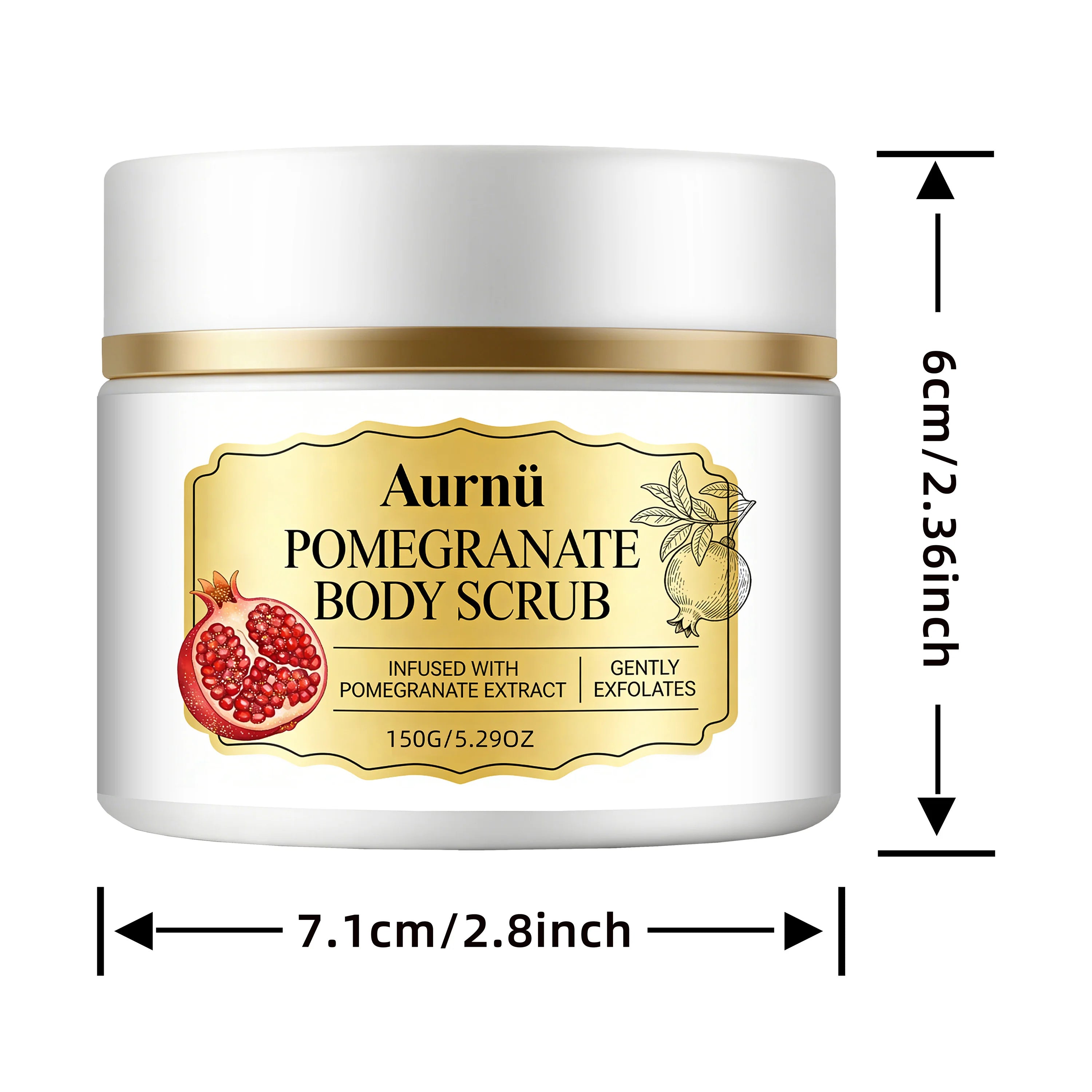 Aurnü Pomegranate Body Scrub – Hydrating & Gentle Exfoliant Body Scrub Cream Oasis Select 150g