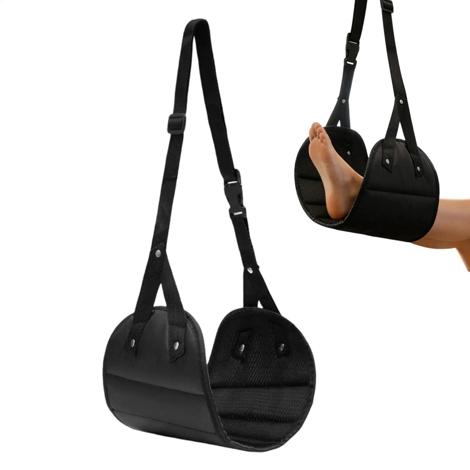 Portable Adjustable Foot Hammock for Airplane, Office & Travel