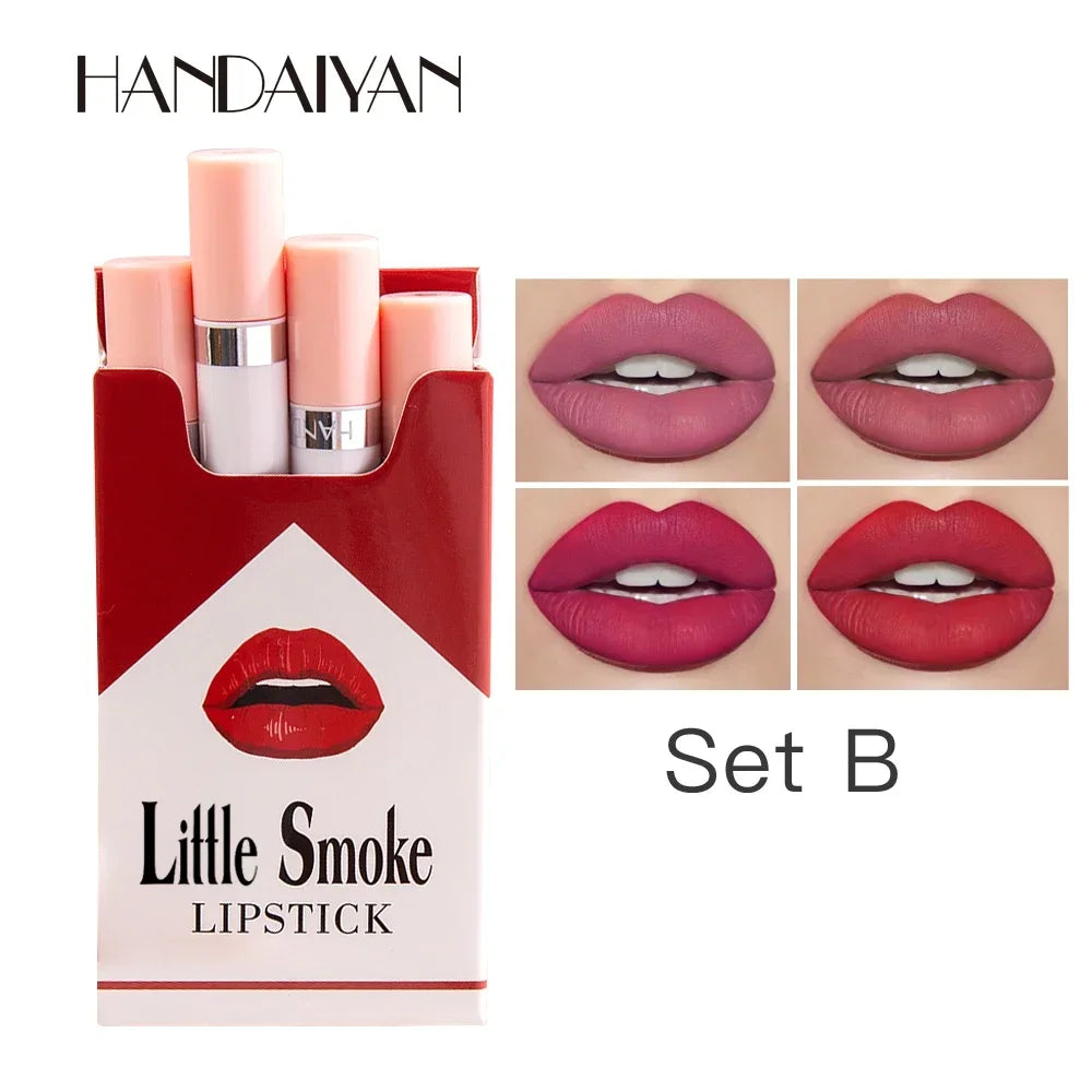 4pcs/set Lasting Stick Waterproof Lip Set - Long-lasting Matte Lipstick with Clear Finish - Perfect Valentine's Day Gift for Her Oasis Select 10475-B