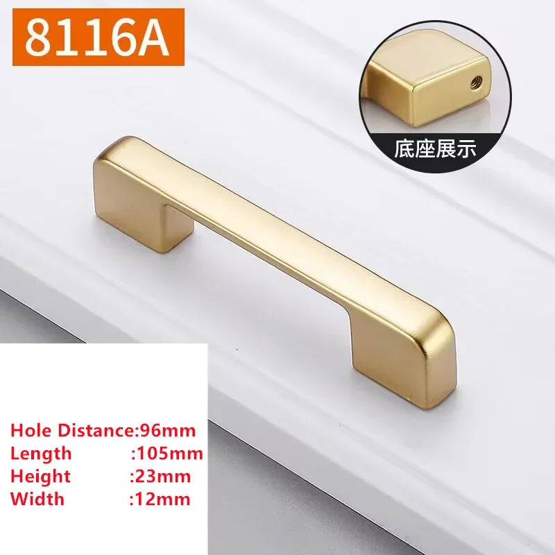 Pearl Gold Aluminum Cabinet Drawer Handle & Furniture Knob