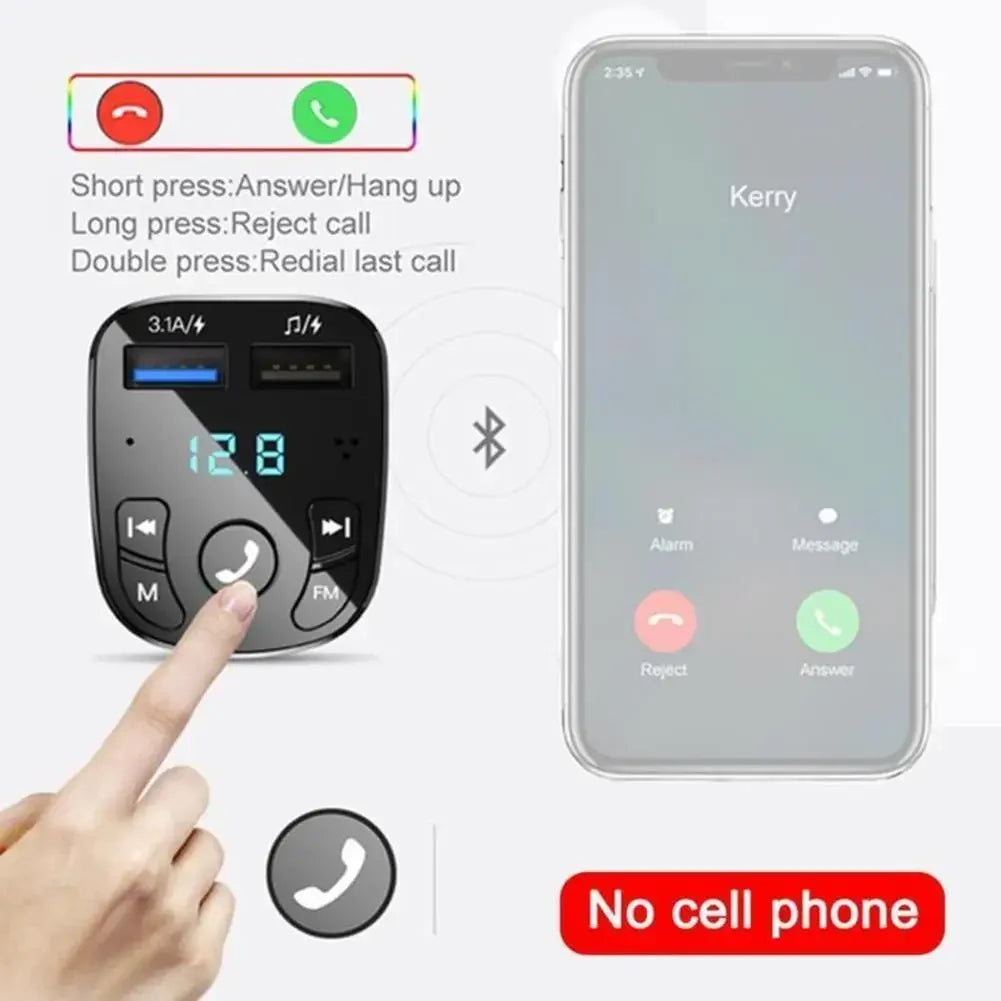 Car Mp3 Player Dual Usb Fast Charger Fm Bluetooth Receiver Bluetooth Compatible 5.0 Fm Transmitter Usb Flash Drive Plug Car Kit Oasis Select