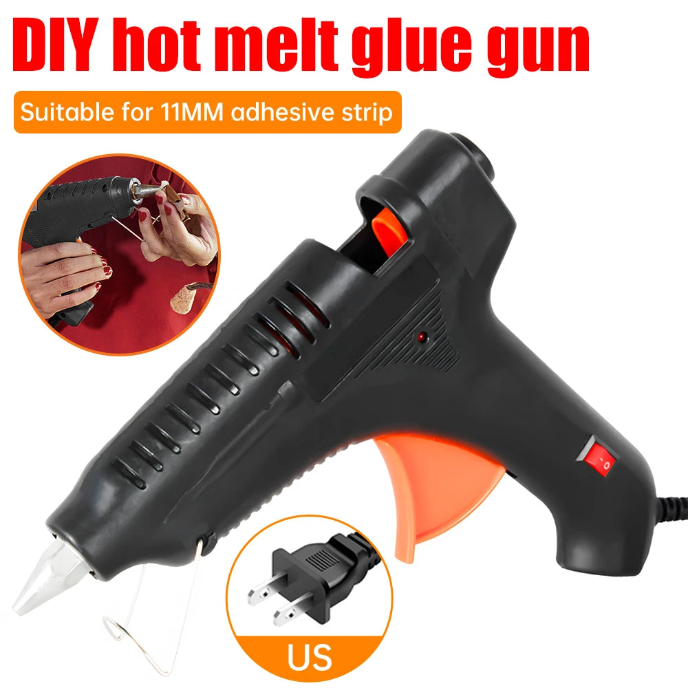 100/150W Household Lithium Electrothermal Glue Gun with Glue Sticks Industrial Guns Heat Temperature Thermo Electric Repair Tool Oasis Select US Plug 100W