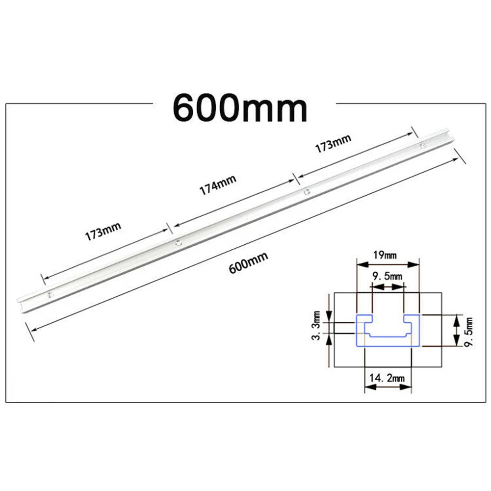 1Pc T-Slot Track 300-600MM Woodworking Chute Rail 19x9.5mm Miter Jig Tools For Woodworking Router Hand Tools Oasis Select 600mm