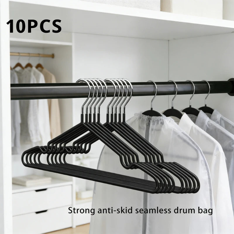 10pcs Nano Coated Non Slip Clothes Hangers Set,Anti Slip Dry Wet Dual Use Hanger,Clothe Organizer for Wardrobe Bathroom Laundry Oasis Select black