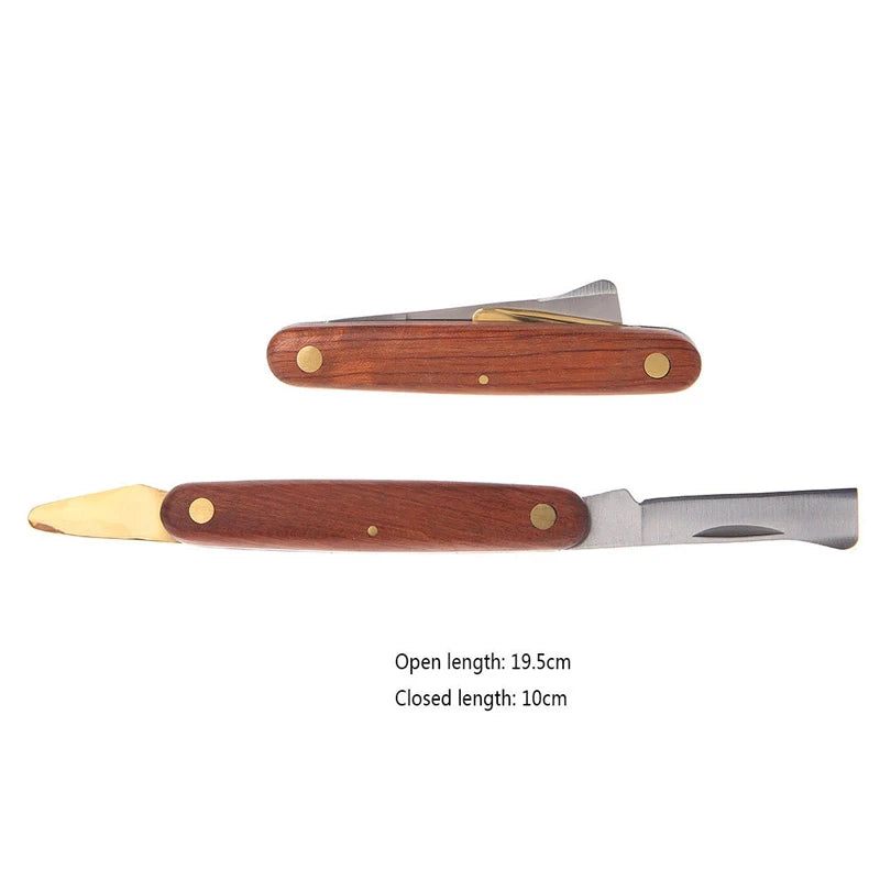 Folding Grafting Knife Grafting Tools Grafting Pruning Knife Professional Garden Fruit Tree Grafting Cutter Wooden Handle Knife Oasis Select