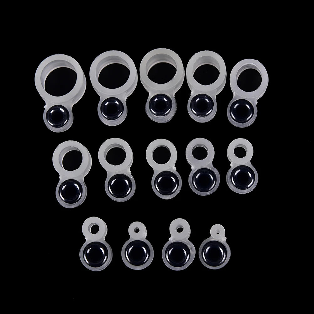 14Pcs Fishing Rod Wire Ring Fishing Line Guide Ring Silicone Different Size 1-14@#X Oasis Select 1set