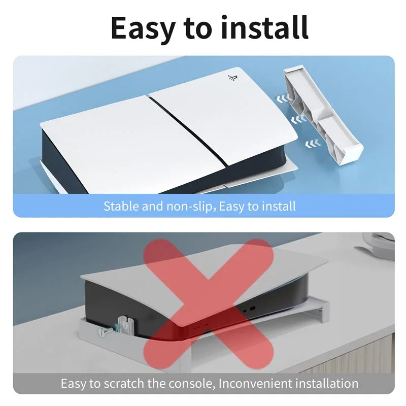 Horizontal Stand for PS5 Slim & Pro – Anti-Slip Cooling Base