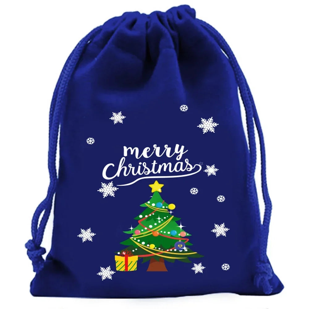 Christmas Velvet Drawstring Gift Bags | Candy & Jewelry Pouches
