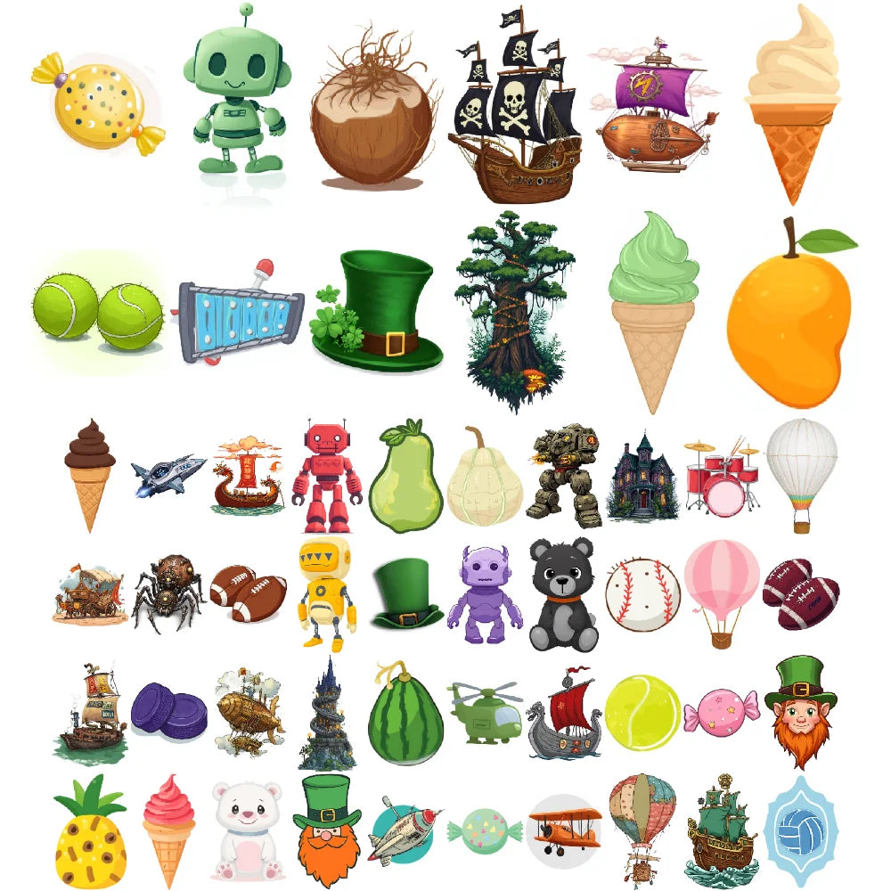 54-Piece Temporary Tattoo Stickers – Fun Designs for Kids & Adults Temporary Tattoo Stickers Oasis Select