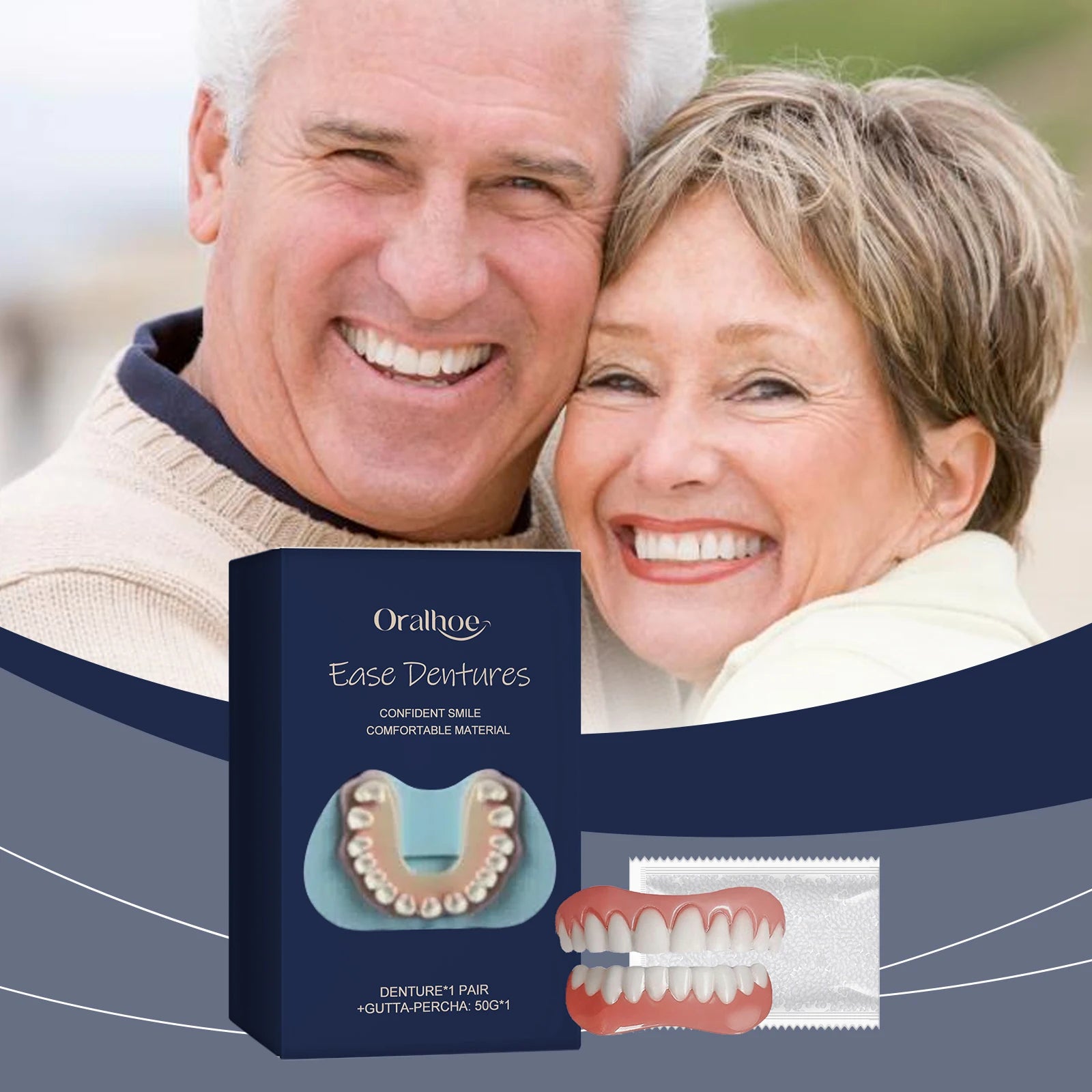 Snap-on Veneer Dentures: A Teeth Cosmetic Set for Enhancing Smile Comfort, a Denture Kit with Comfortable Material Oasis Select