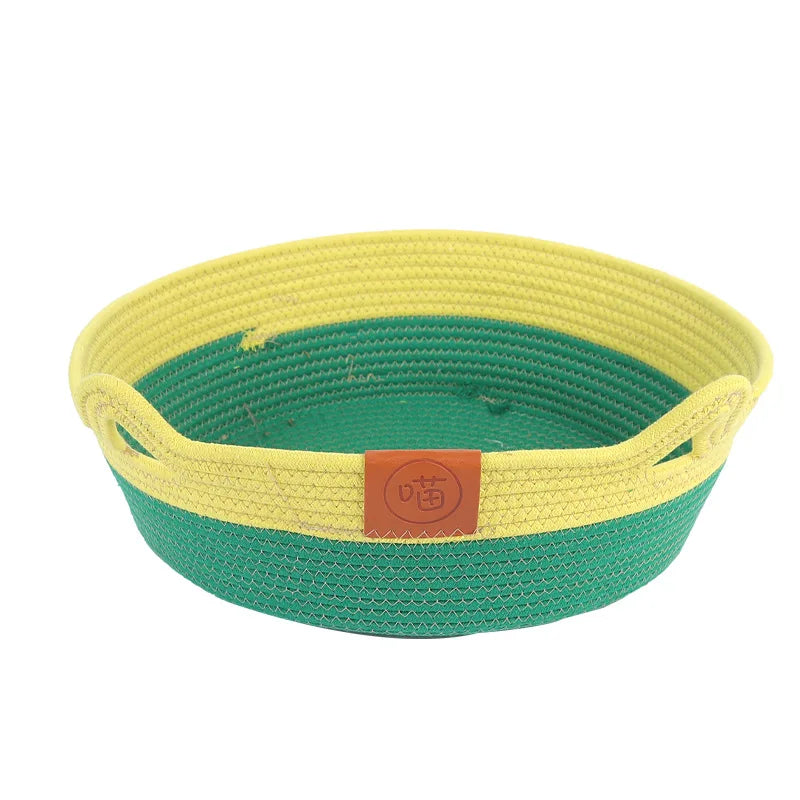 All Weather Handmade Cat Bed: Scratch - Proof & Cozy | Cute Cat Bed with Integrated Scratch Board | Washable & Warm Pet Bedding Oasis Select