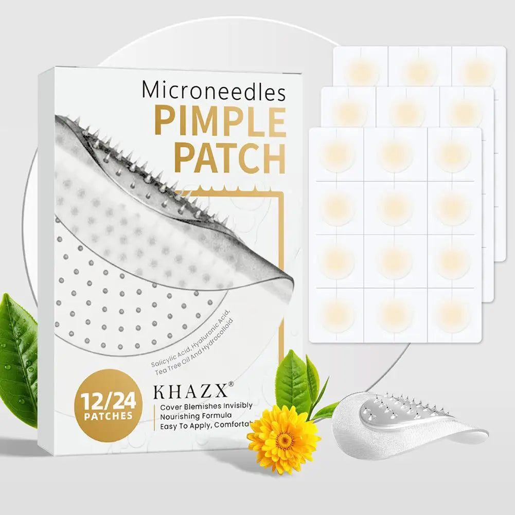 12/24PCS Micro Needle Pimple Patch Hydrocolloid Micropoint Pimple Patch For Acne Pimples Overnight, Invisible Acne Cover Patches Oasis Select