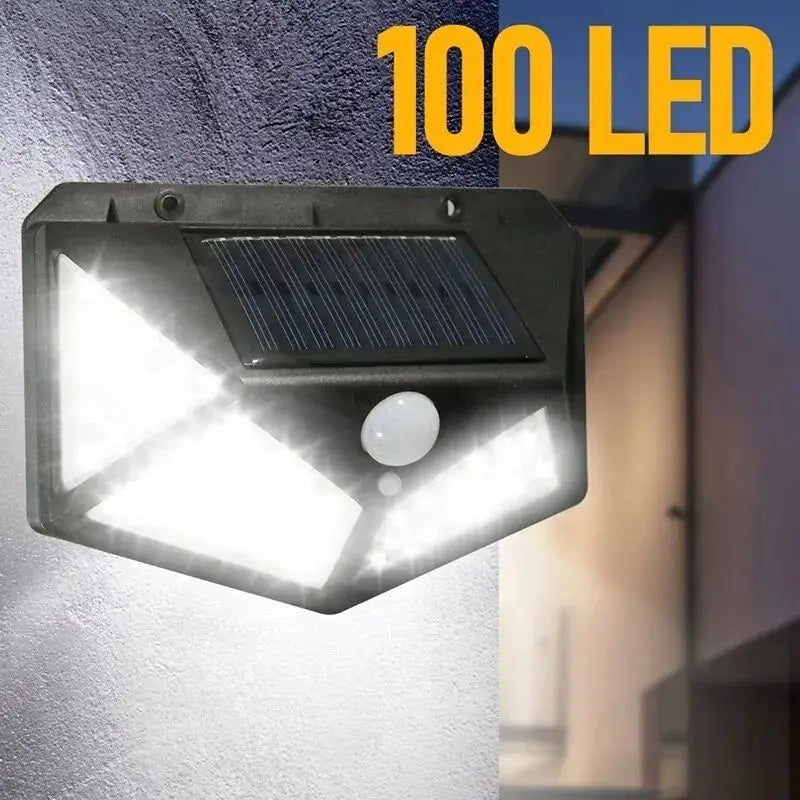 100 LED Wall Lights Outdoor Solar Lamp PIR Motion Sensor Solar Powered Sunlight Street Light for Garden Decoration Oasis Select