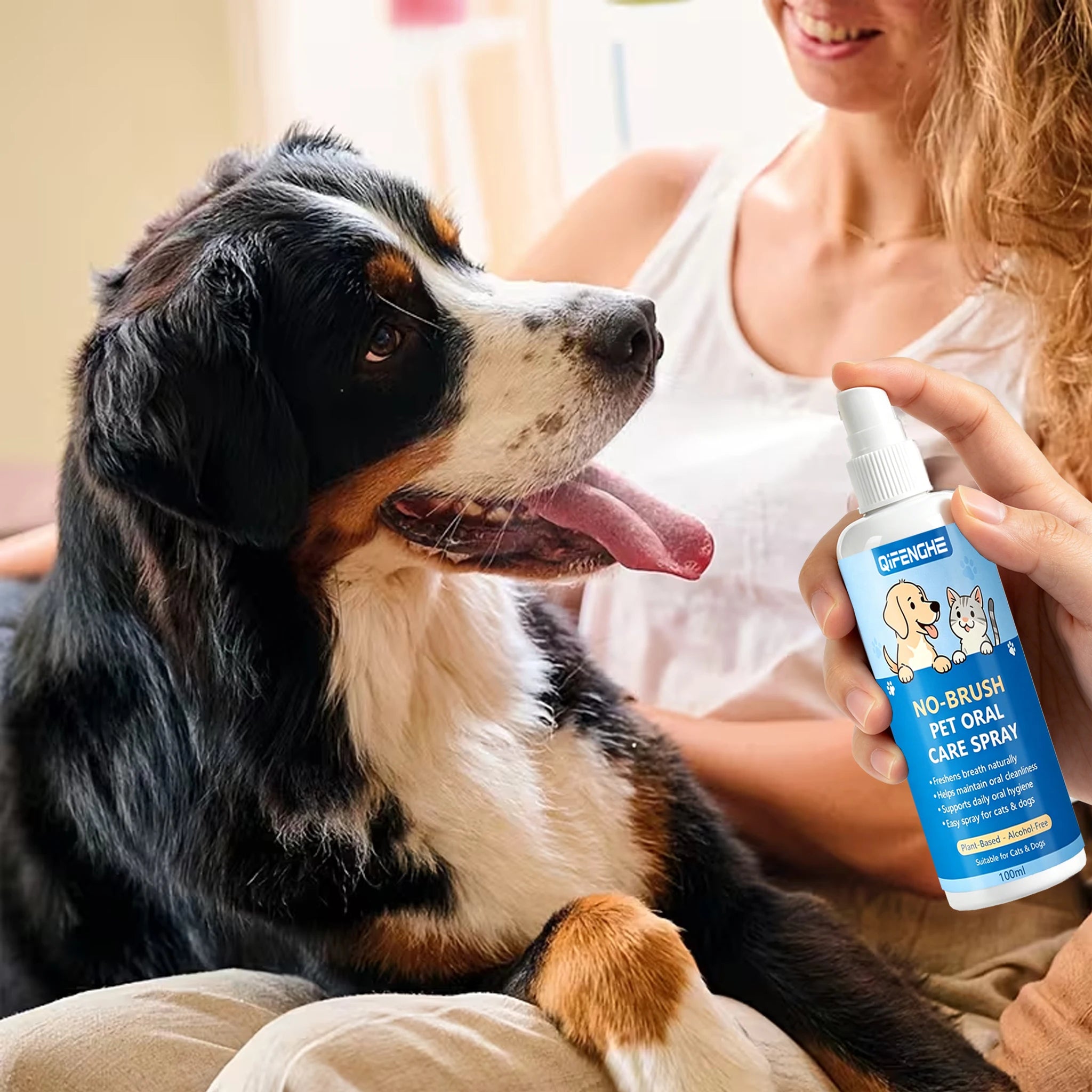 No-Brush Pet Oral Care Spray – Fresh Breath for Dogs & Cats