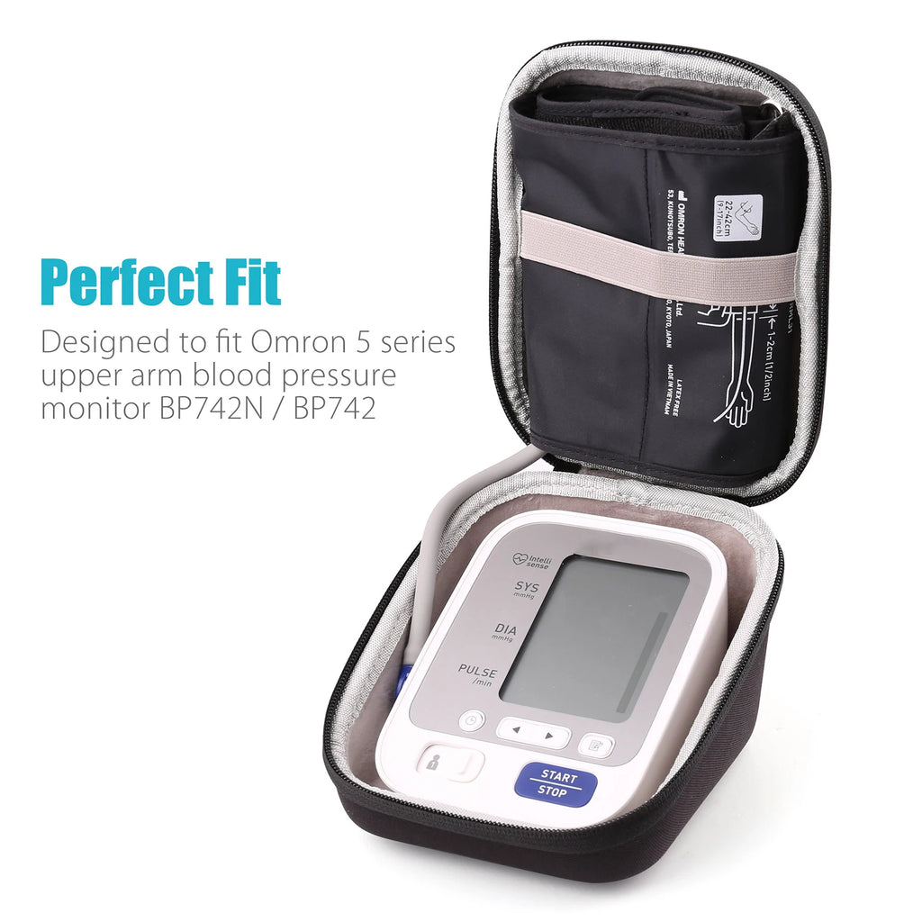 Portable Protective Case Outdoor Home Travel Storage Case Arm Blood Pressure Monitor Carrying Case for Omron 10 Series Oasis Select