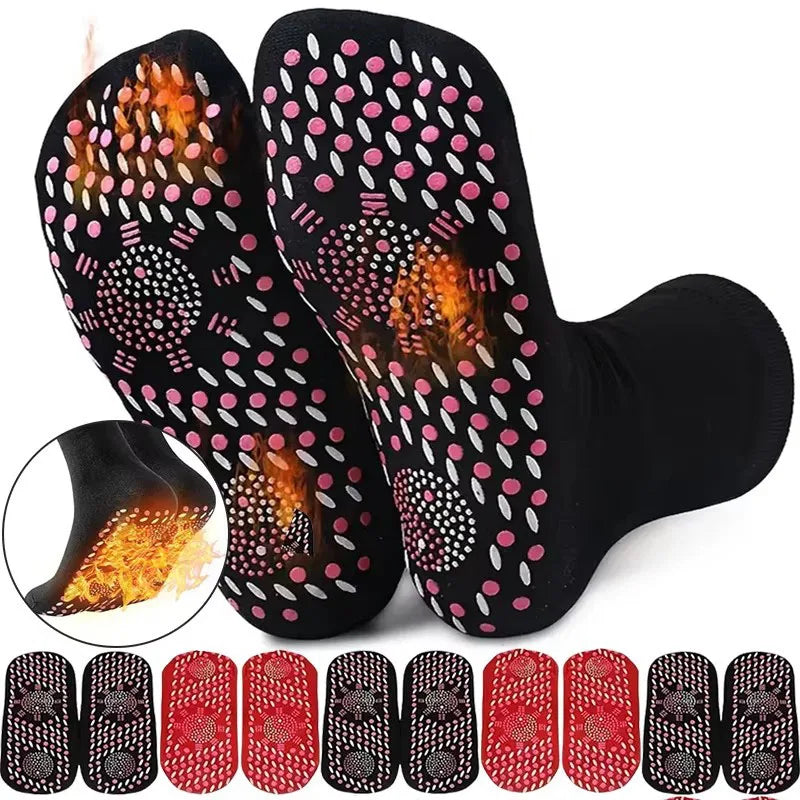 1/2/3/4/6Pairs Self-Heating Shaping Socks Pain Relief Whole Foot Thermal Socks Tourmaline Cold-Resistant for Men Women Outdoor Oasis Select