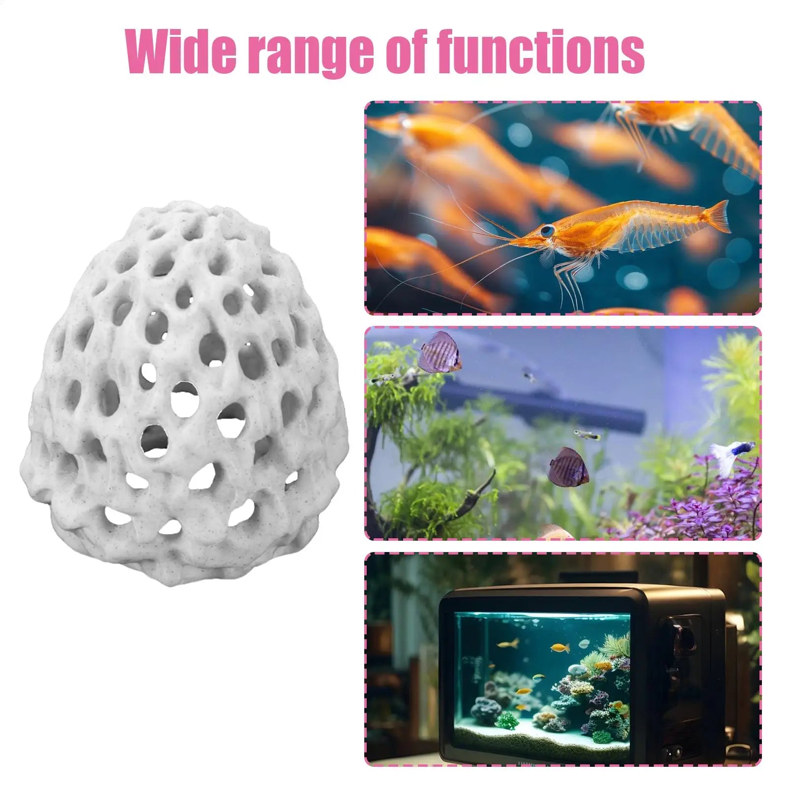 Simulated Porous Coral Stone Aquarium Hides Shelter House Small Fish Tank Decoration Aquaculture Shrimp Cave Pet Supplies Oasis Select