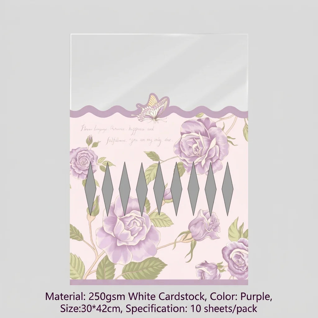 10PCS Rose Flower Bouquet Packaging Bags Flower Wrapping Bags for Mother's Day Wedding Birthday Party Gift Decoration Oasis Select Purple