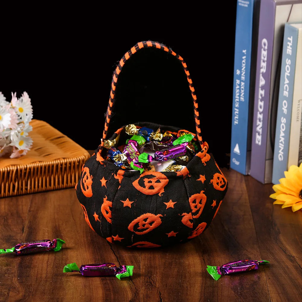 Halloween Trick-or-Treat Bag Pumpkin Bat Spider Skull Head Kids Candy Bucket Goodie Bags Suitable Multi Function Handle Basket Oasis Select Pumpkin other