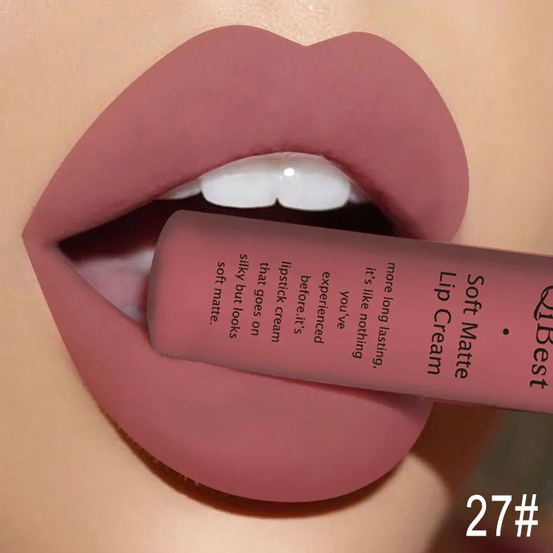 QiBest Velvet Matte Liquid Lipstick – Waterproof & Long-Lasting