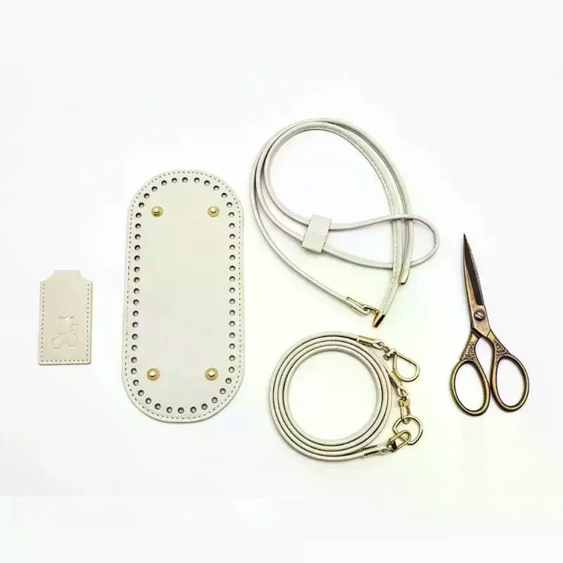 Crochet Handbag DIY Kit – PU Leather Bag Base, Strap & Chain DIY Bag Making Kit Oasis Select