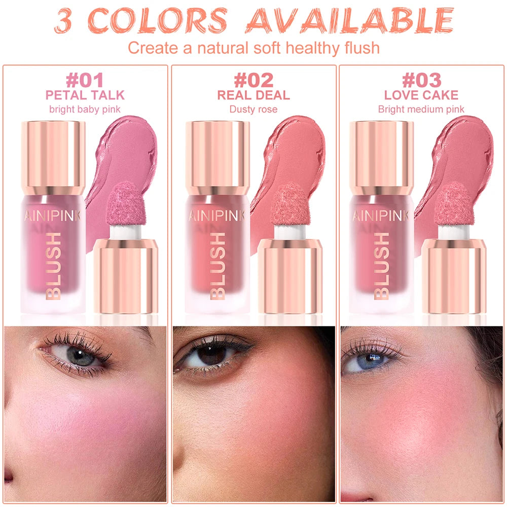 Matte Liquid Blush Waterproof High Pigmented Smooth Non-Sticky Peach Pink Coral Daily Makeup Multi-use Blushing Glow Christmas Oasis Select