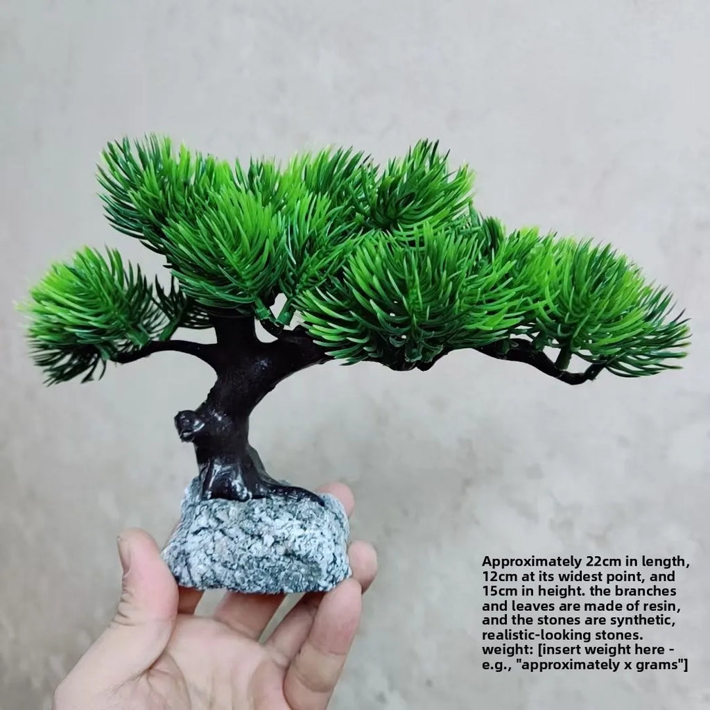 Red Leaf Cliff Cypress Welcome Pine Bonsai Aquarium Decoration Turtle Shrimp Hiding Cave Desktop Ornament Oasis Select D 22CM X 12CM X 15CM