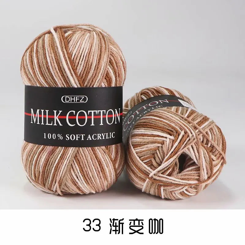 DIY Three Strands Graded Section Dyed Wool Medium Fine Cotton Thread