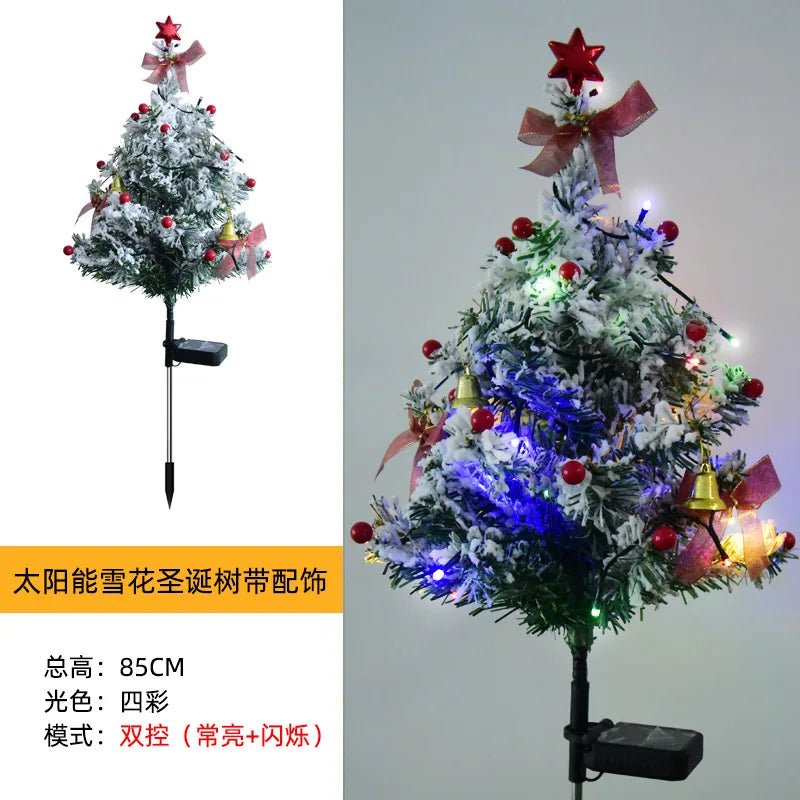 Led Solar Waterproof Christmas Tree Lawn Light Outdoor Snowflake Christmas Tree Ground Lamp Courtyard Garden Decorative Light Oasis Select Snowflake Tree