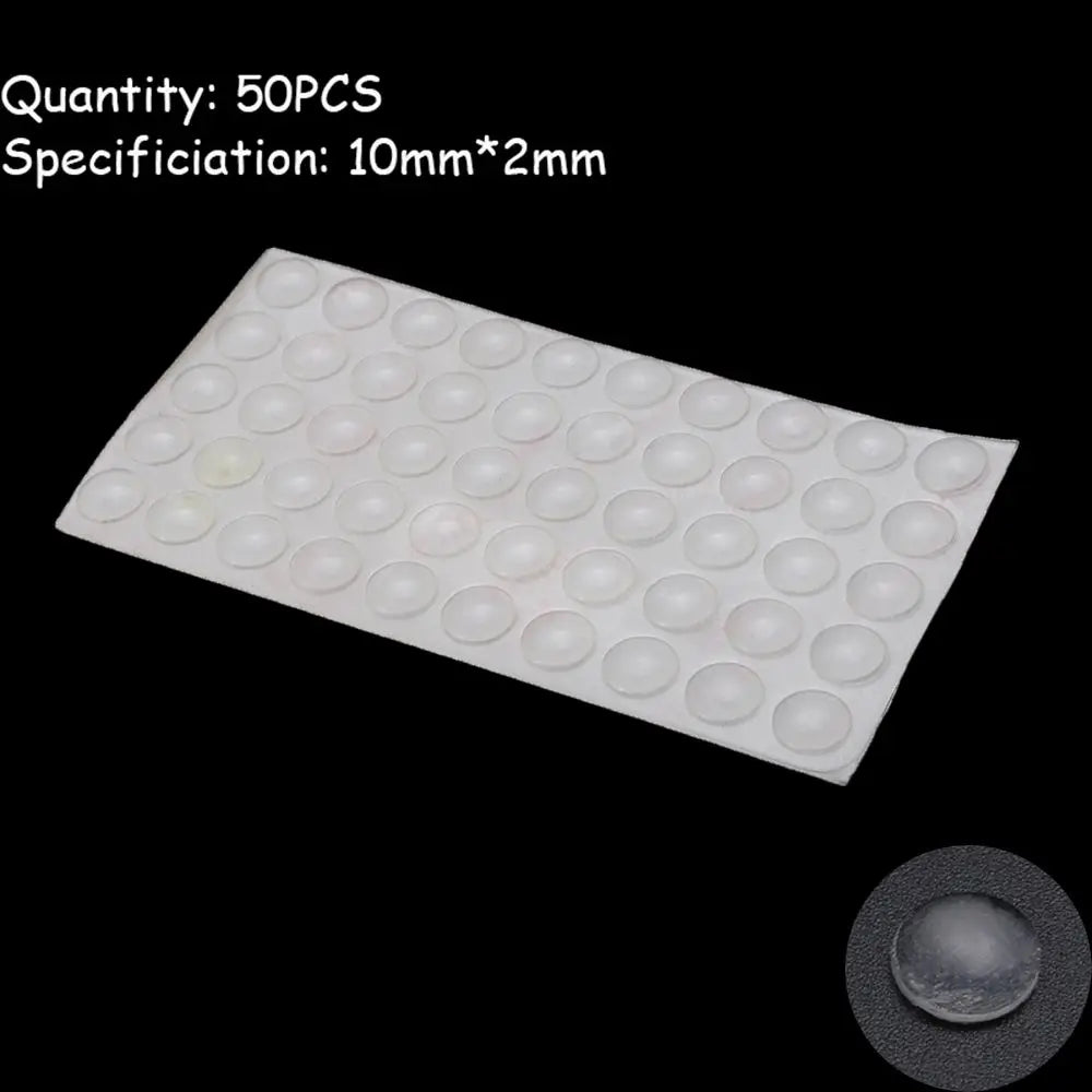 50/64/80/100PCS Silicone Furniture Door Bumper Cushions Transparent Buffer Pads Anti-slip Self-adhesive Collision Cushion Oasis Select 10X2mmX50PCS