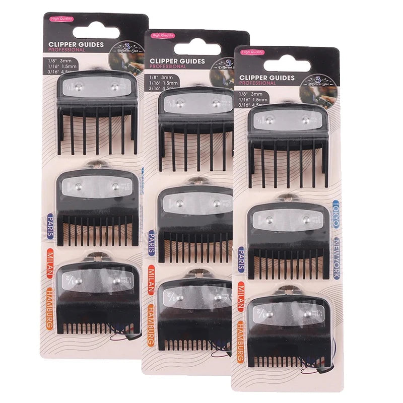 1/3/5Pcs Hair Clipper Guards Guide Combs Trimmer Styling Tools Attachment Compatible 1.5mm 3mm 4.5mm Oasis Select 111-BlackX3