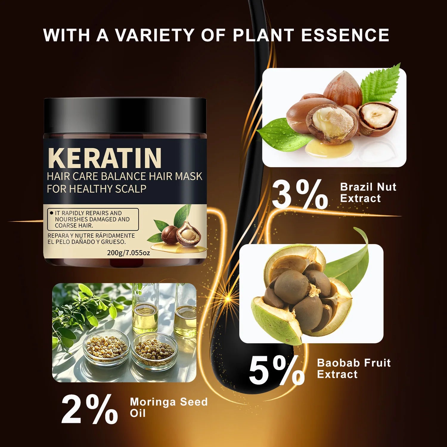 Lanemay Keratin Hair Mask – Deep Moisture & Anti-Breakage 200g