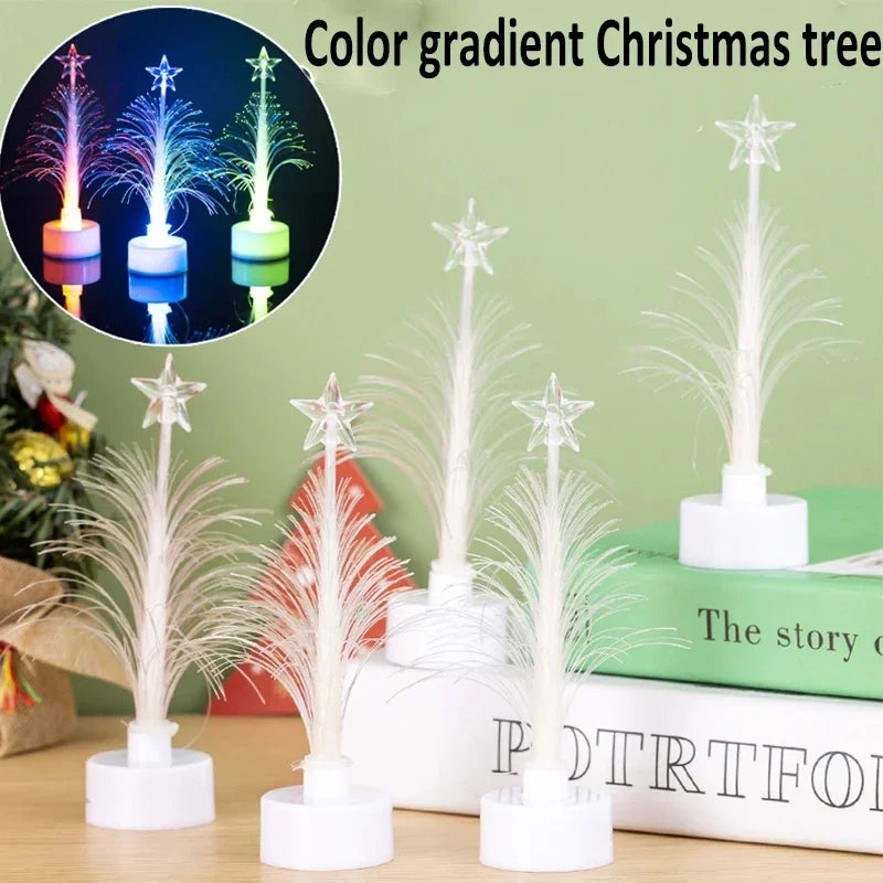 1 PC LED Christmas Fiber Tree Luminous Fiber Optic Christmas Tree Night Light Color-changing Fiber Tree Festival Decorative Lamp Oasis Select