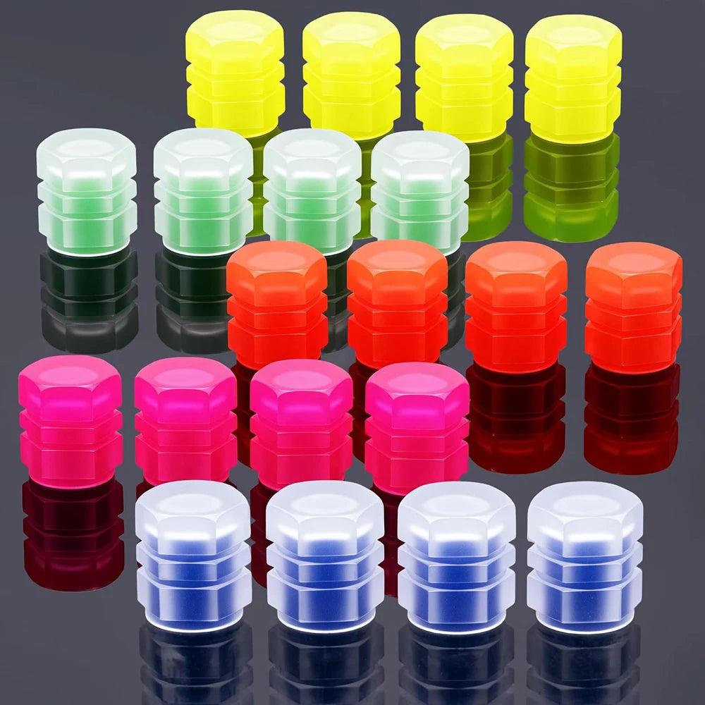 8PCS Fluorescent Tire Valve Stem Caps, Luminous Car Tire Air Cap, Corrosion Resistant Leak-Proof Wheel Valve Cover Oasis Select