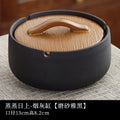 Ceramic Large Ashtray with Lid Anti-flying Dust Personalized Fashionable Household Living Room Office Retro Large Ashtray Oasis Select Black