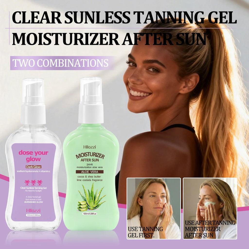 CLEAR SUNLESS TANNING GEL (DARK GLOW) MOISTURIZER AFTER SUN,Moisturizes and nourishes the skin, long-lasting bronze color Oasis Select
