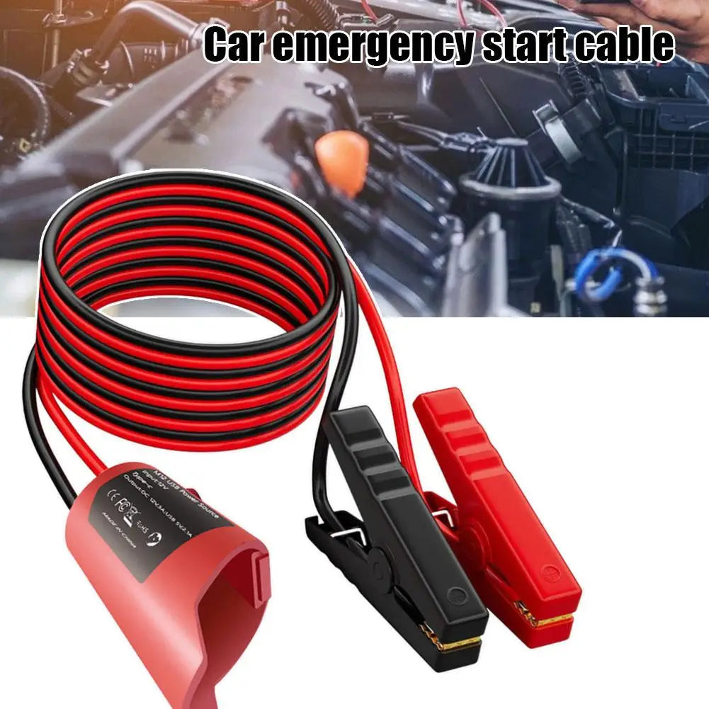 For Milwaukee M12 Portable Jump Start Cable Car Auxiliary Starter 12awg/1.8m Power Cord With Alligator Clips Emergency Tool Kit Oasis Select